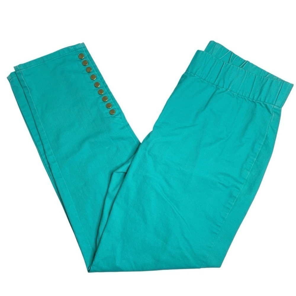 Soft Surroundings Metro Leggings Pull-On Snap Ankle Pants Blue Medium